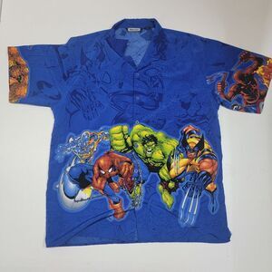 Marvel X‎ Million Guy Avengers Spiderman Hawaiian Shirt Men's Size XL Polyester